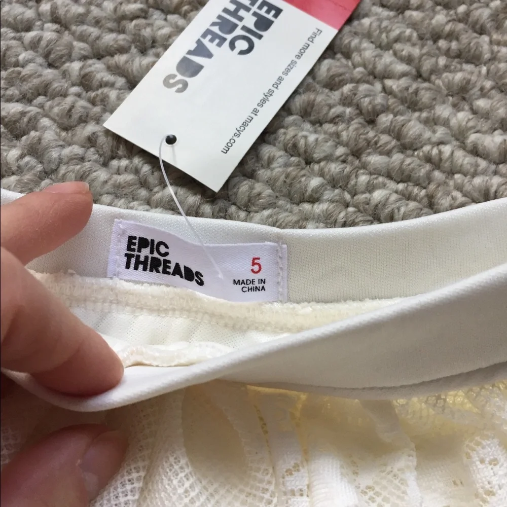 Epic Threads Girls Ivory Lace Skirt Size 5‎ Party Special Occasion NWT